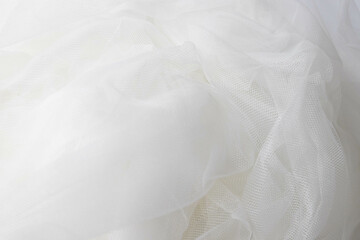 Texture and Background Concept, Close up white Tulle , net, fabric