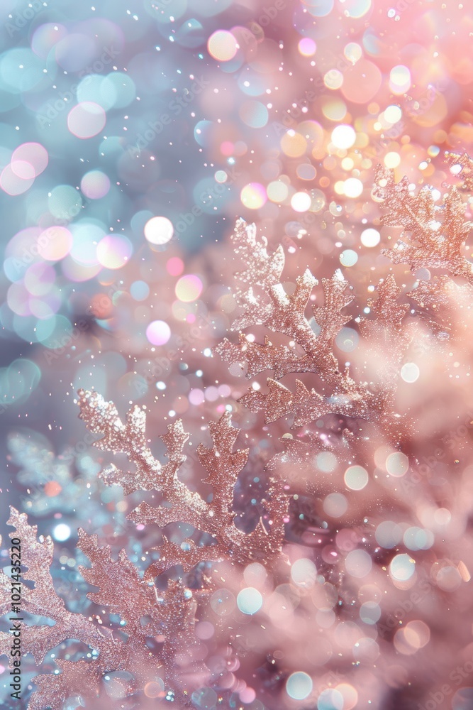 Poster elegant new year background with pastel colors and sparkling bokeh effects for design projects