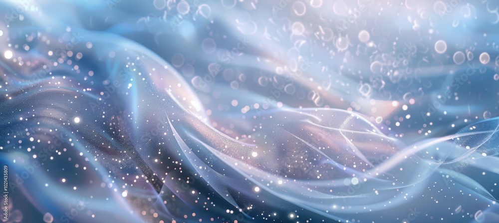 Aufkleber tranquil abstract background in silver and blue hues with soft sparkles for new year design