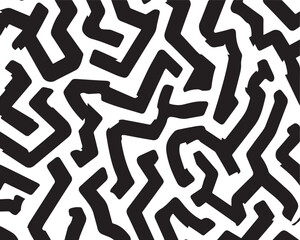 Maze seamless pattern silhouette on white background