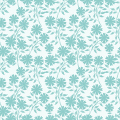 White background vector seamless pattern with delicate flowers for textile and fabric print and other uses.