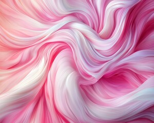 Obraz premium Ethereal Pink Swirls Abstract Flowing Pattern in Soft Pink and White, Serene and Dreamy Background - Ideal for Design Projects