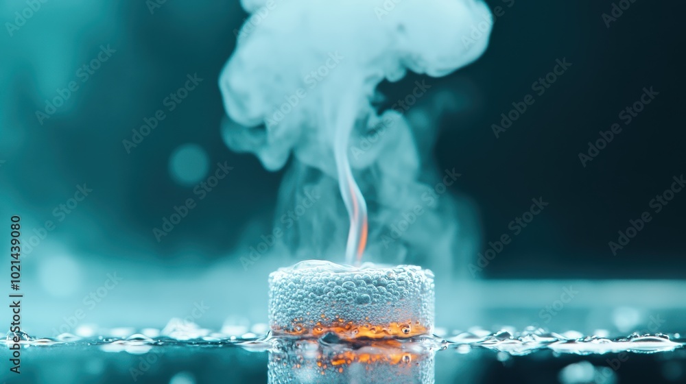 Poster a timelapse video of steam condensing on a glass surface, showcasing the mesmerizing patterns and te