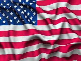 Fototapeta premium Patriotic Elegance Close-up of Red and White Striped American Flag in Tranquil Light with National Symbolism for Patriotic Occasions