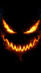 Fototapeta premium Spooky Halloween Pumpkin with Sharp Teeth