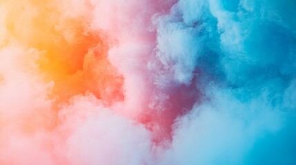 Fototapeta premium Vibrant Clouds Blend in a Mesmerizing Display of Orange, Pink, and Blue Hues at Twilight