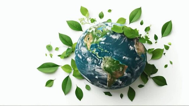 green earth with leaves