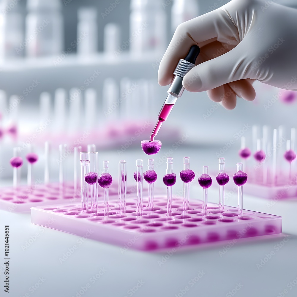 Poster meticulous scientist conducting precise chemical analysis in pristine laboratory environment with sl