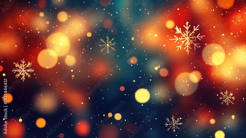 Poster abstract christmas or new year background with blank space for design blurred christmas lights and s