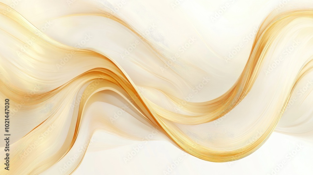 Poster Abstract design featuring a flowing golden wave pattern
