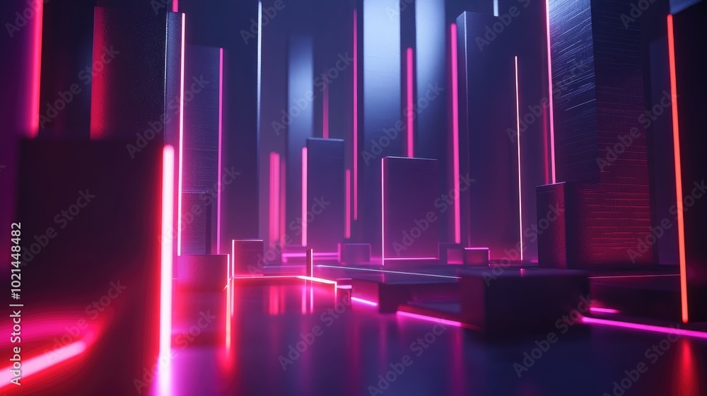 Aufkleber 3d rendering of a black abstract geometric background suitable for advertising design technology mod