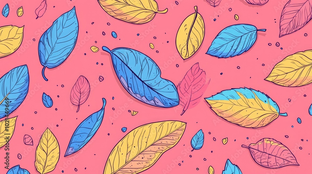 Poster Bokeh Background with Leaves