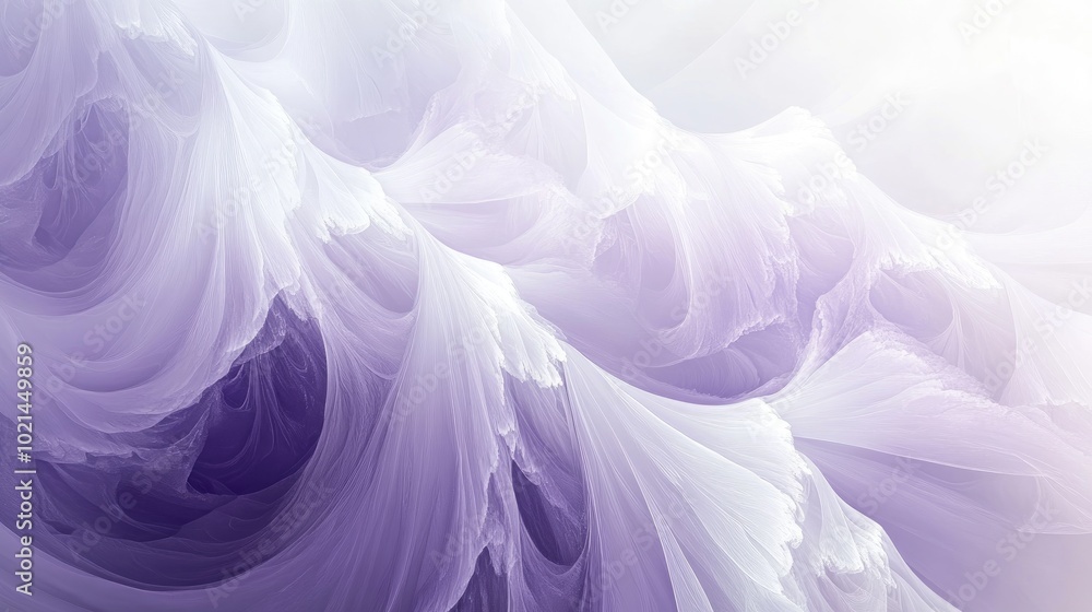 Poster Abstract white and purple blurred fractal background Fantasy inspired fractal texture Digital artwork created through 3D rendering techniques