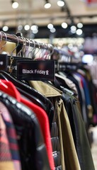 Black Friday Designer Fashion Boutique with Exclusive Discounts, Sleek and Modern Interior Design