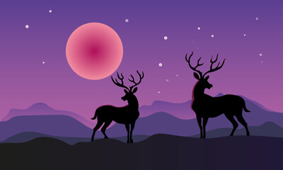 deer in the forest, deer in the woods, deer in the night, deer in the alaska, deer in the winter, deer in the moon lights