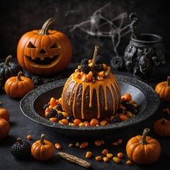 A haunted house tour showcasing spooky decorations tonight