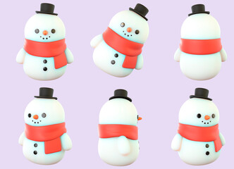 Set de muñeco de nieve en 3D. Perfecto para darle el toque de espiritu navideño a tus proyectos o presentaciones. 