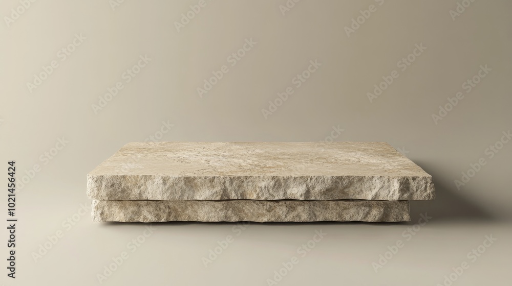 Poster beige stone slabs ideal for product presentation 3d rendering