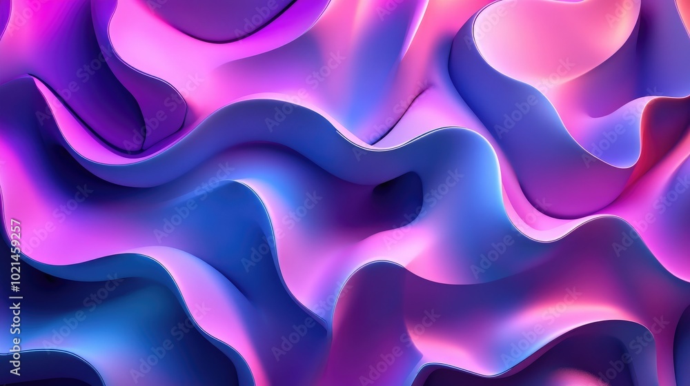Poster 3d rendering of an abstract geometric background featuring purple and blue hues suitable for adverti
