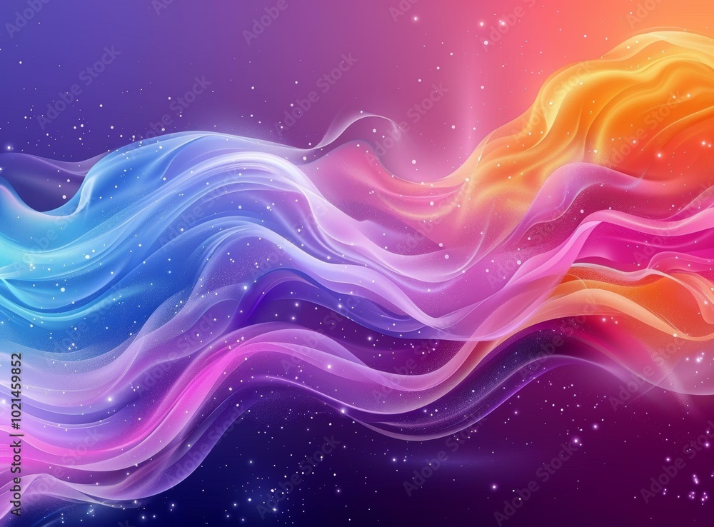 Poster abstract colorful flowing waves background design