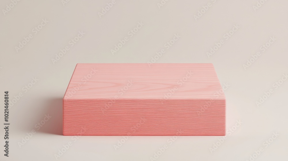 Poster 3d rendering of a minimal abstract blank pink wooden square