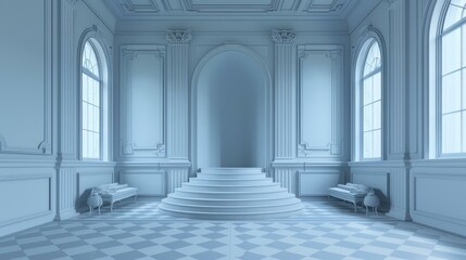 Elegant and Luxurious Empty Classic Style Hallway Interior