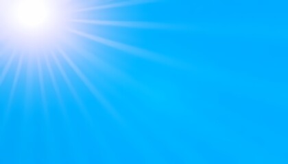 blue sky with sun rays