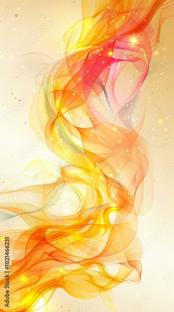 Poster abstract colorful flowing lines design