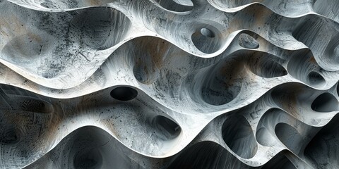 Abstract Sculptural Concrete Surface Design