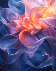 Obraz premium Smooth, abstract organic forms in blue and red,,