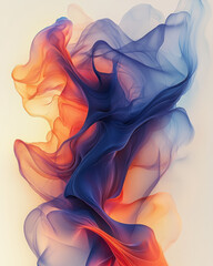 Obraz premium Smooth, abstract organic forms in blue and red,,