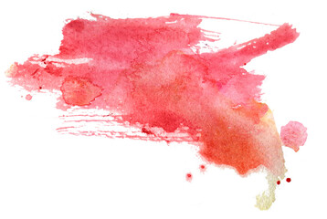 A vibrant splash of red and orange watercolor splatters bring life to a blank canvas, evoking passion and creativity in an artistic expression