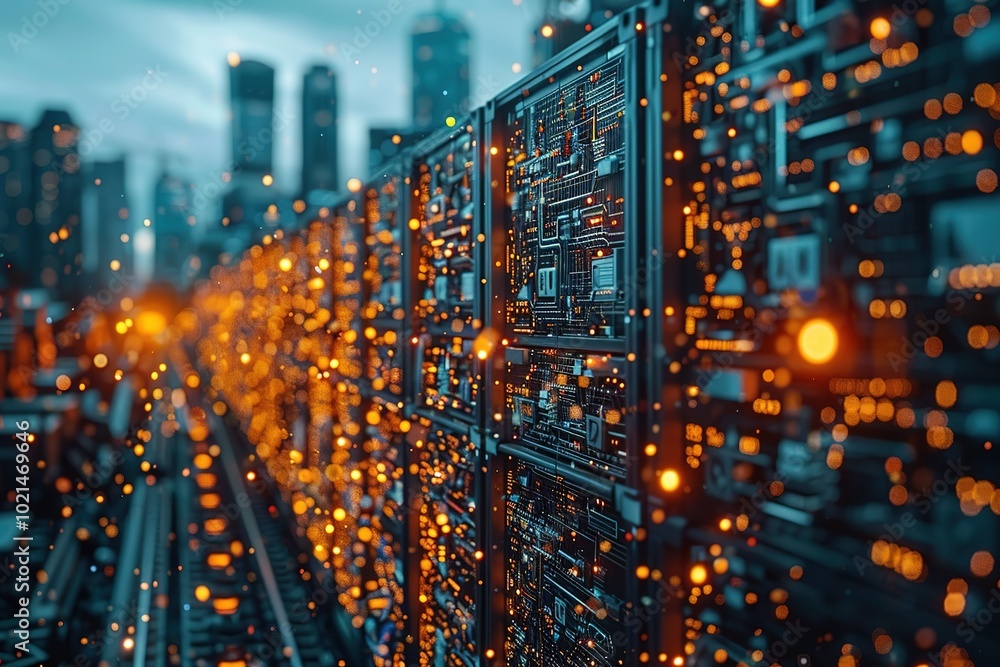 Poster technology digital communication abstract networking background computer connectivity