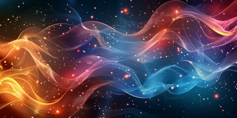 Fototapeta premium Abstract Colorful Space Waves