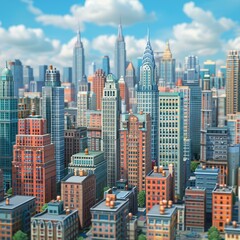 Fototapeta premium New York City Skyline Illustration