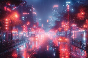 Fototapeta premium city night street light road abstract traffic blurred dark urban car blue background bokeh