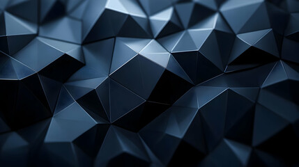 Abstract 3D Polygonal Background - Dark Blue Geometric Shapes