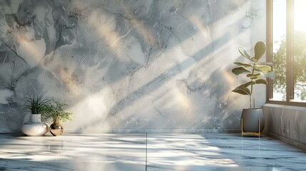 Modern Minimalist Interior Design with Marble Wall