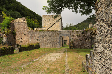 Ruins of the Royal Weapons and Ammunition Factory of Orbaizeta. Navarre. Spain. Its remains are considered a treasure of 19th century industrial architecture.