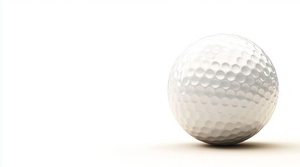 White golf ball with a dimpled surface isolated on a clean white background representing sports equipment and leisure activities.. Generative AI