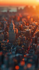 Sunset Cityscape Miniature City