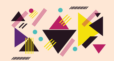 Abstract colorful  geometric  background with triangle shapes  pattern. Creative geometric with a variety of geometric pattern background for your design