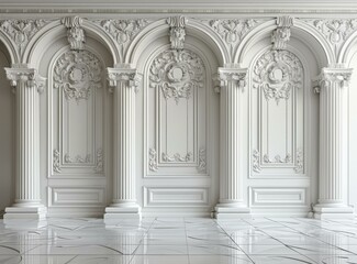 Obraz premium Elegant White Architectural Interior Design