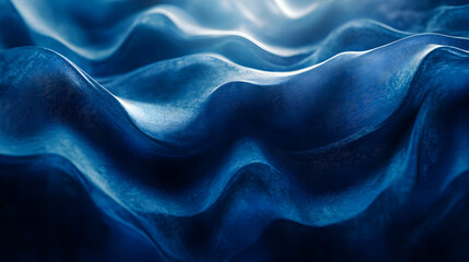 Obraz premium Abstract 3D Blue Wavy Background