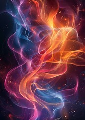 Abstract Colorful Flowing Lines Design