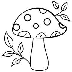 mushroom with leaves