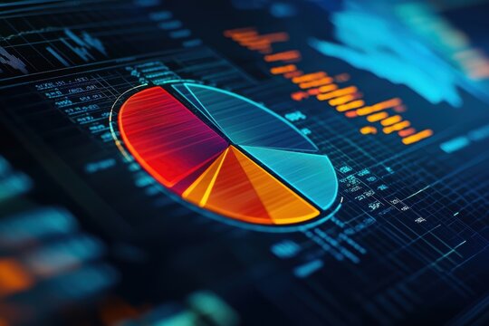 Digital Pie Chart Analysis Highlighting Market Share and Competitive Advantage Visualization