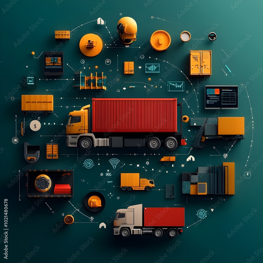 Poster streamlined and intelligent industry 4 0 processes for efficient export import and logistics managem