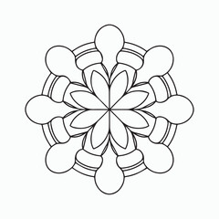 simple mandala coloring page, pattern mandala, geometric mandala vector design