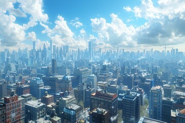 Obraz premium Cityscape Aerial View of Modern Metropolis